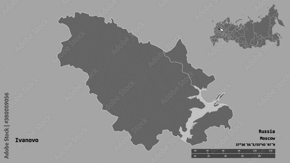 Ivanovo, region of Russia, zoomed. Bilevel