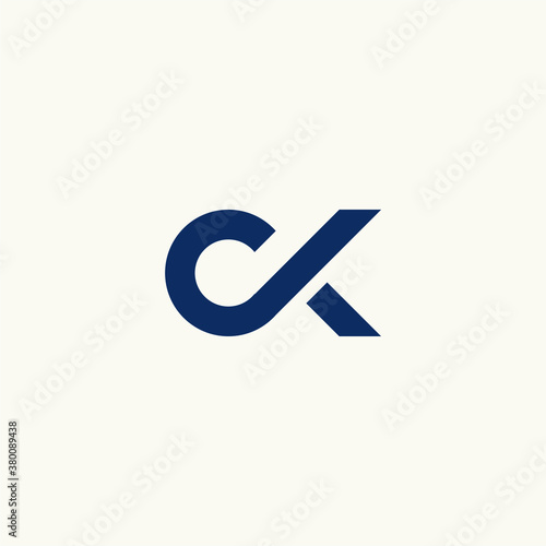 letter C initial CK logo icon vector illustrations