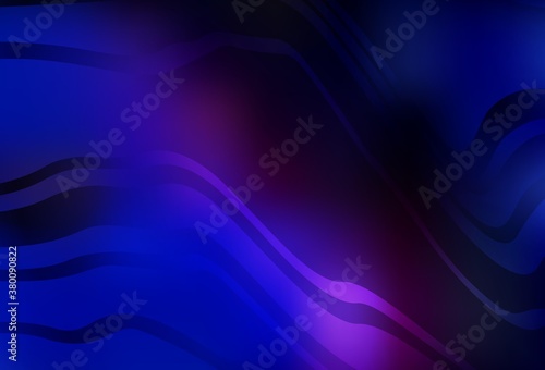 Fototapeta Naklejka Na Ścianę i Meble -  Dark Pink, Blue vector backdrop with bent lines.