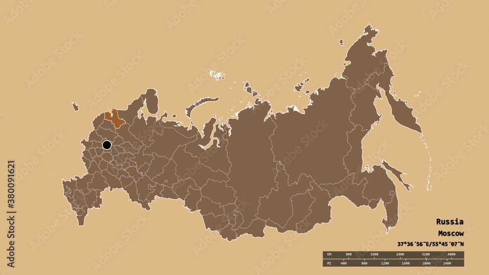 Location of Leningrad, region of Russia,. Pattern