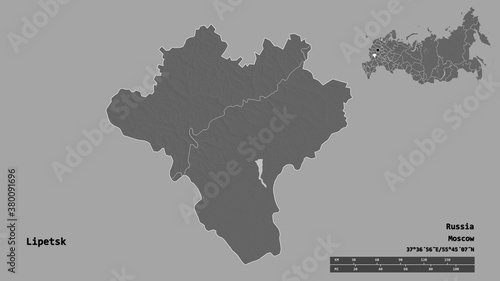 Lipetsk  region of Russia  zoomed. Bilevel