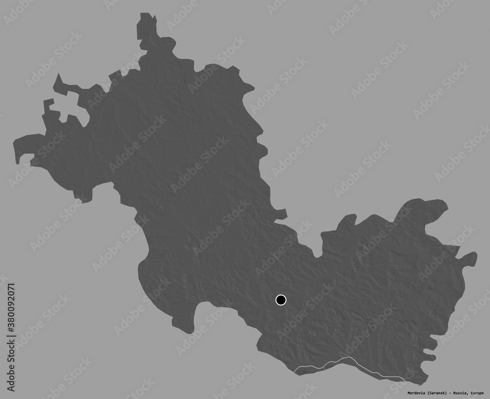 Obraz premium Mordovia, republic of Russia, on solid. Bilevel