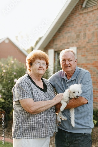 Grandma and Grandpa in the Yard photo