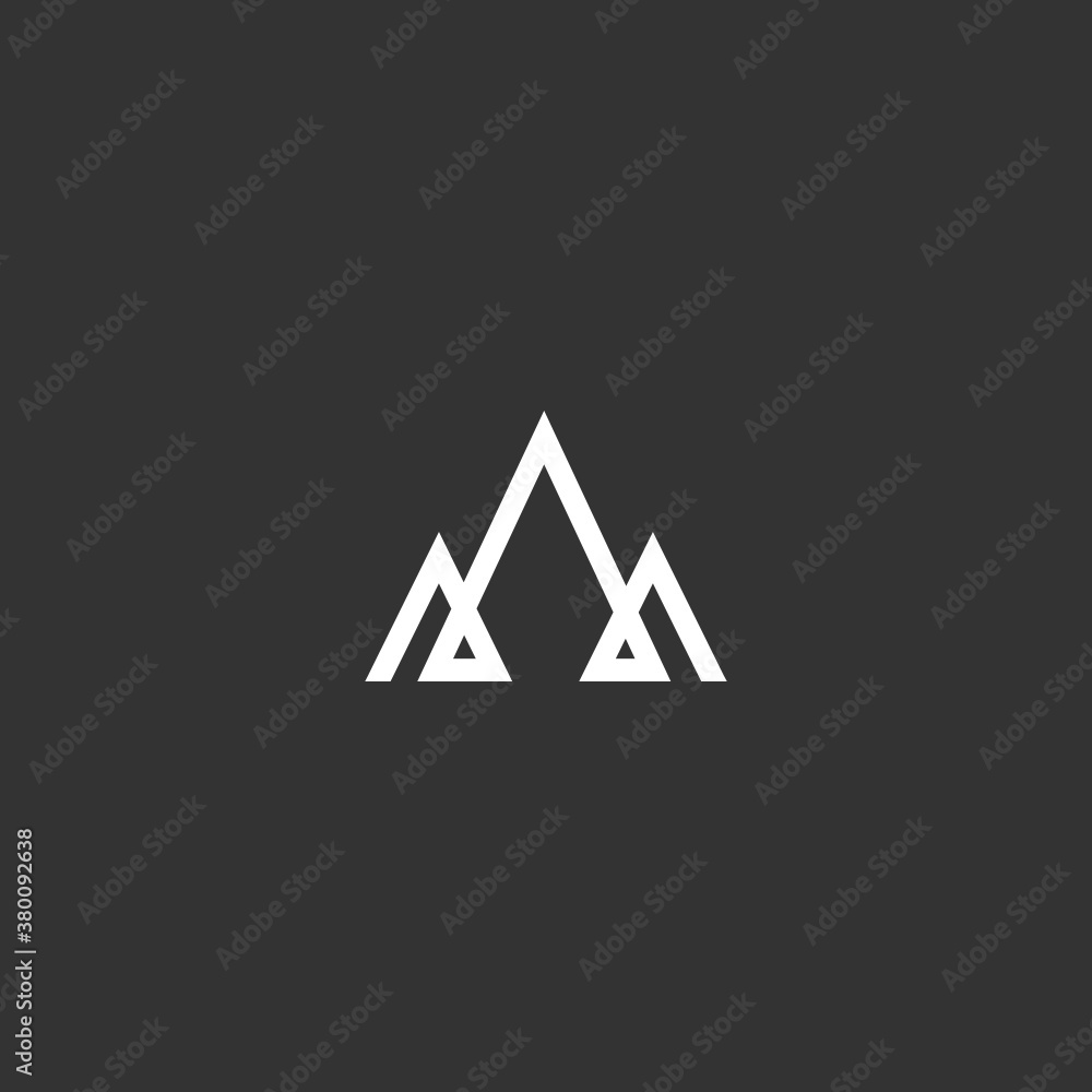 Simple Letter A AM Logo Initial suitable for company that focus on outdoor and mountain hiking Simple Letter A AM Logo Initial suitable for company that focus on outdoor and mountain hiking