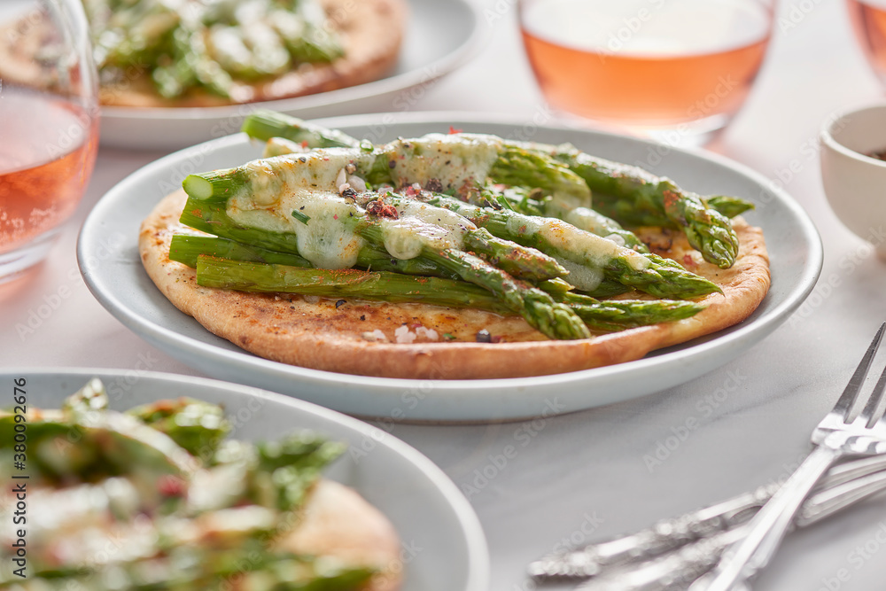 Sheep Cheese Asparagus on Pita Sheep Cheese Asparagus on Pita