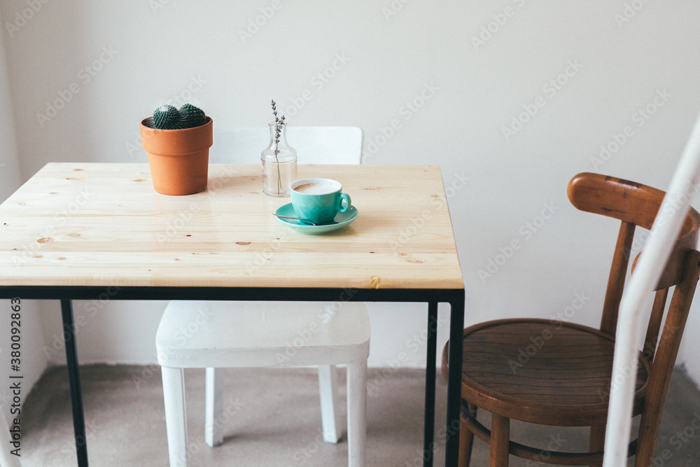 Home made organic coffee on a wooden table Home made organic coffee on a wooden table