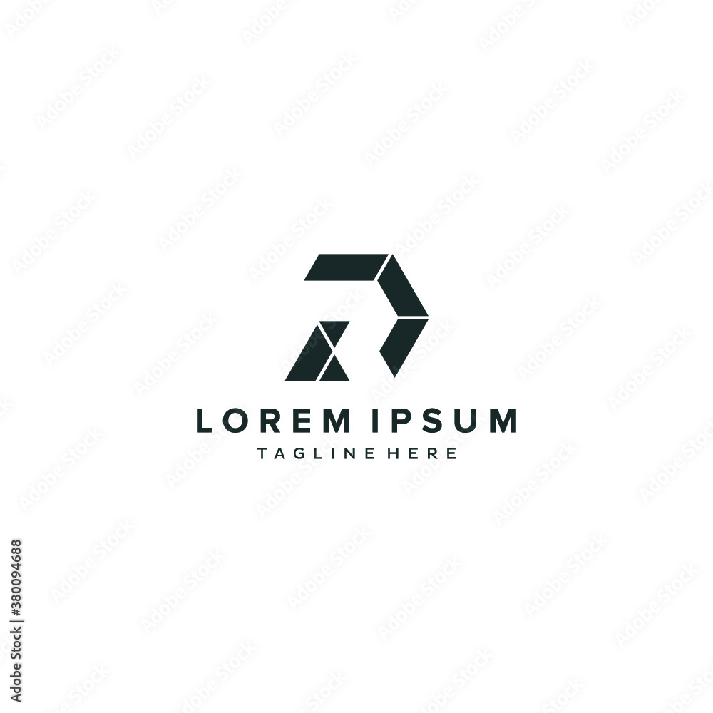 D logo initial DR letter D vector technology icon illustrations