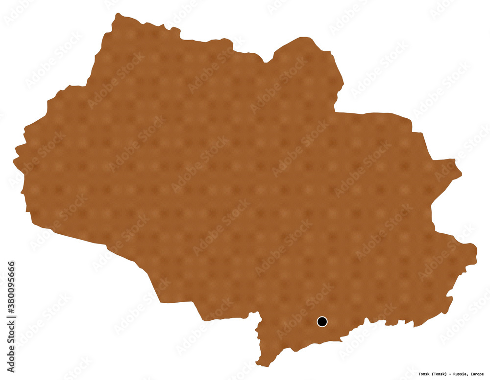 Tomsk, region of Russia, on white. Pattern
