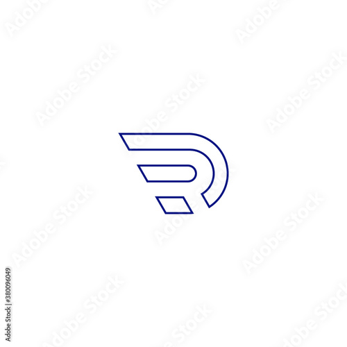D logo initial DR letter D vector technology icon illustrations