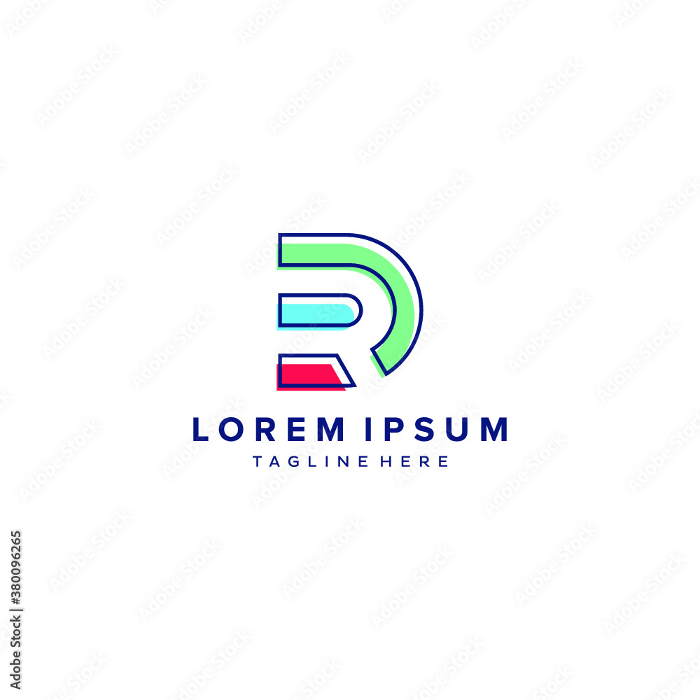 D logo initial DR letter D vector technology icon illustrations D logo initial DR letter D vector technology icon illustrations