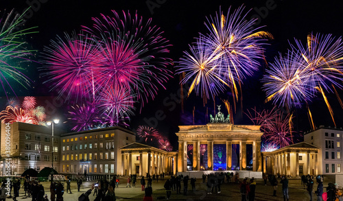 Photography New Year's Eve party at the Brandenburg Gate, Berlin in the New Year