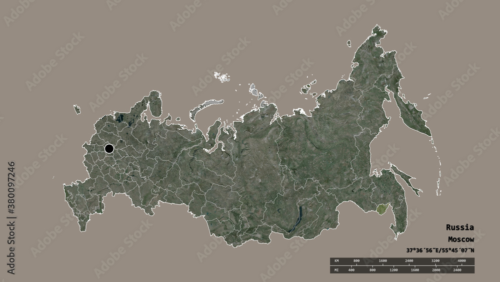 Location of Yevrey, autonomous region of Russia,. Satellite