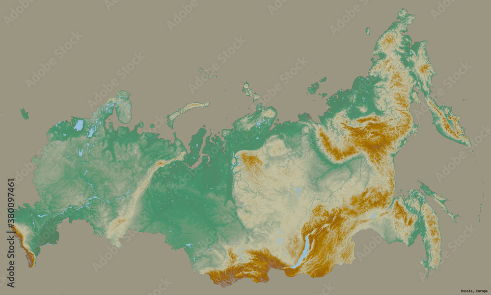 Fototapeta premium Russia on solid. Relief