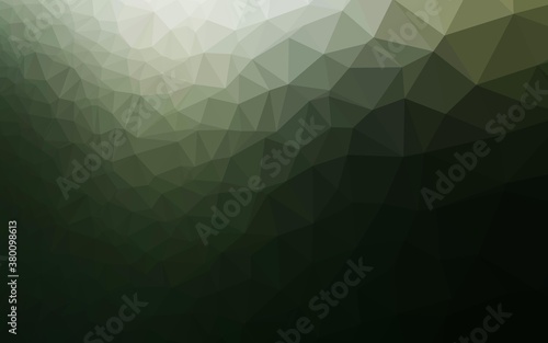Dark Green vector abstract mosaic pattern. Shining illustration  which consist of triangles. New texture for your design.