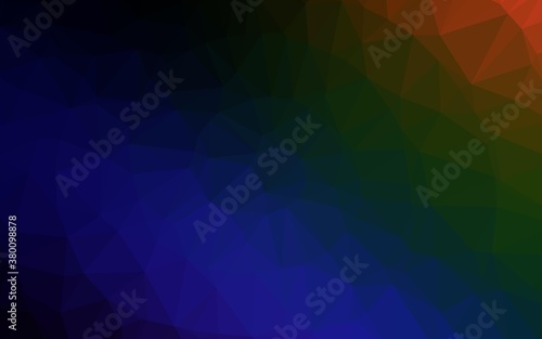 Dark Multicolor  Rainbow vector shining triangular pattern. A sample with polygonal shapes. Elegant pattern for a brand book.