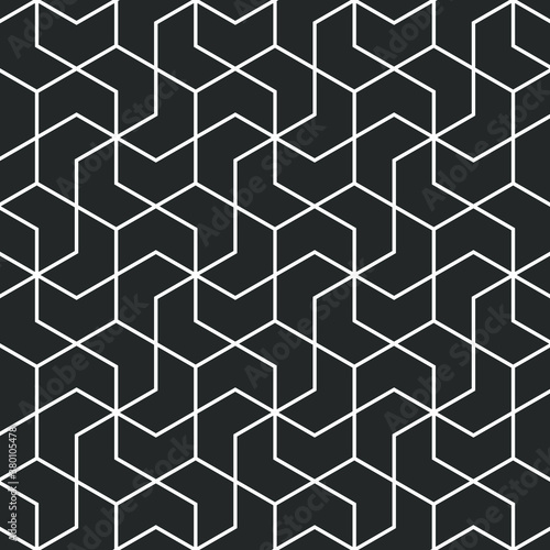  Hexagonal art deco pattern background.