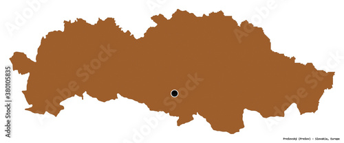 Presovsky, region of Slovakia, on white. Pattern photo