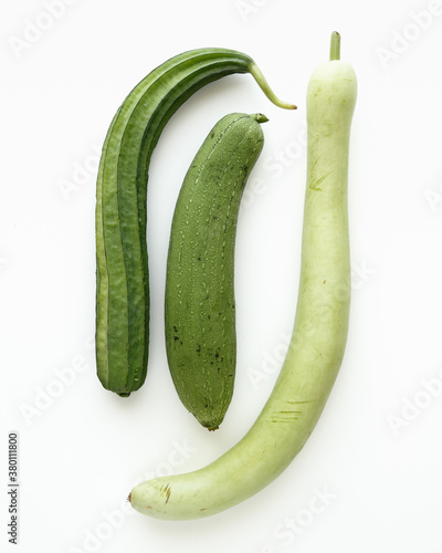 three opo squash on white background photo