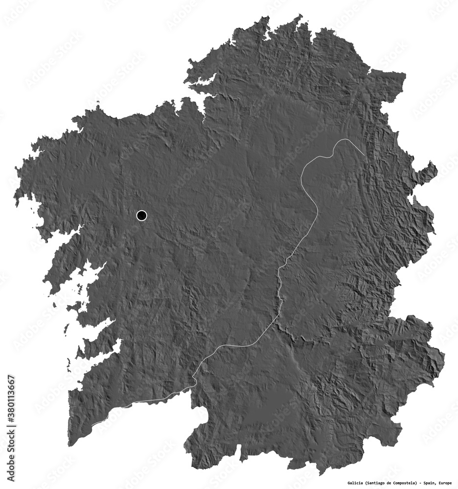 Galicia, autonomous community of Spain, on white. Bilevel Galicia, autonomous community of Spain, on white. Bilevel