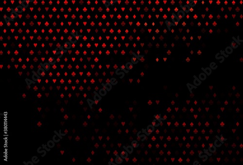 Dark Red vector template with poker symbols.