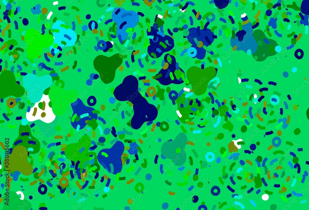 Light Blue, Green vector texture with abstract forms. Light Blue, Green vector texture with abstract forms.