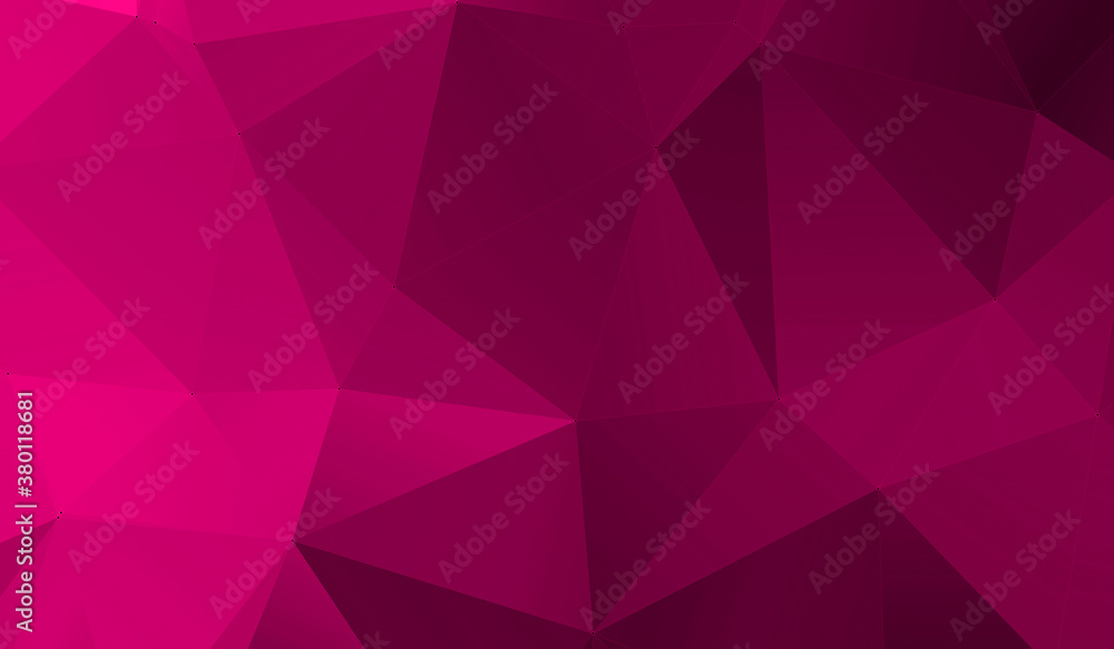 Abstract pink black gradient triangle background. 3D triangles. modern wallpaper.
