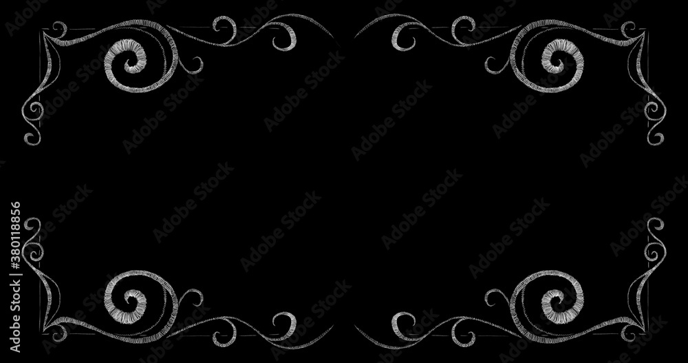 Frame in the style of an old silent film. Space for your text. Pencil drawing Frame in the style of an old silent film. Space for your text. Pencil drawing