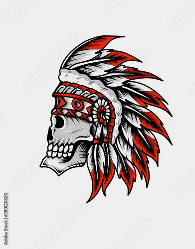 Wallpaper Mural Indian apache skull head vector illustration design. Torontodigital.ca