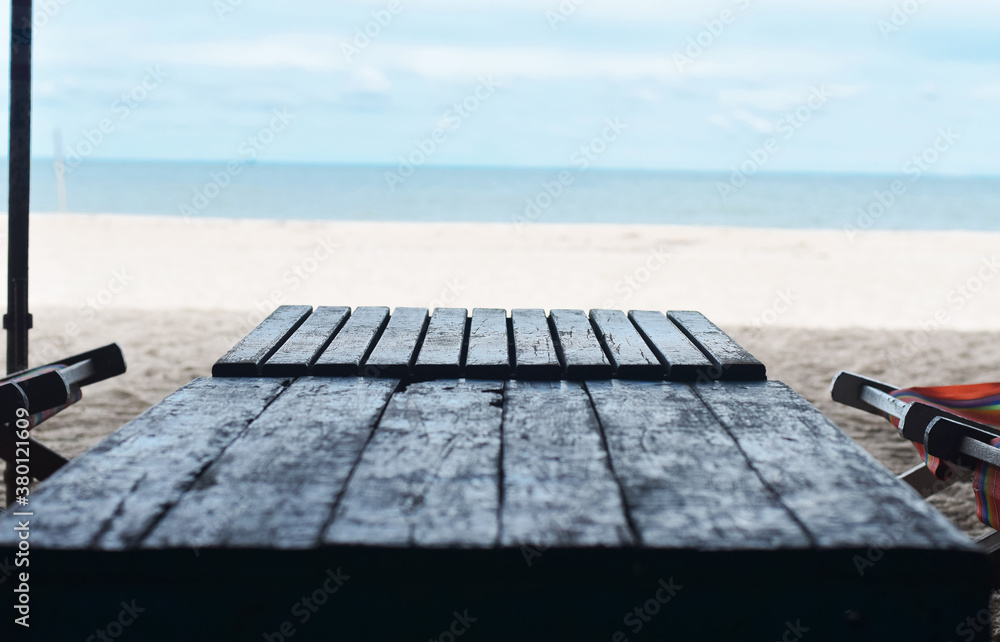 wooden chair on the beach
