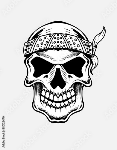 Gangster skull -vector illustration art. 