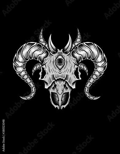 Illustration vector goat skull good print for t-shirt