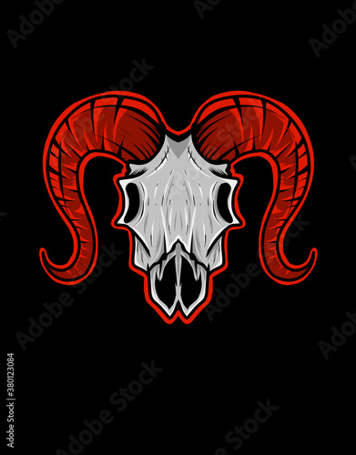 Illustration vector goat skull good print for t-shirt