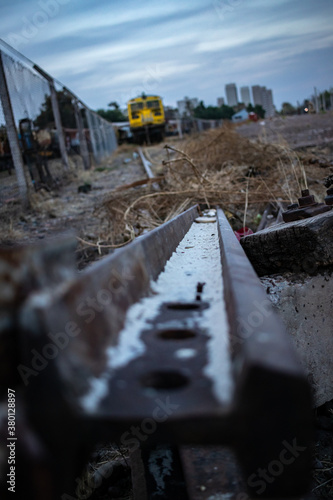 abandoned railway in the city photo