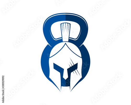 Spartan helmet inside the kettle bell