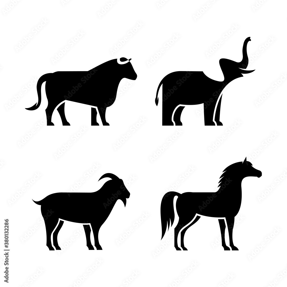 Illustration vector graphic template of animal strong silhouette logo