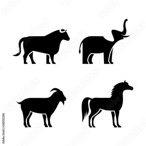 Illustration vector graphic template of animal strong silhouette logo