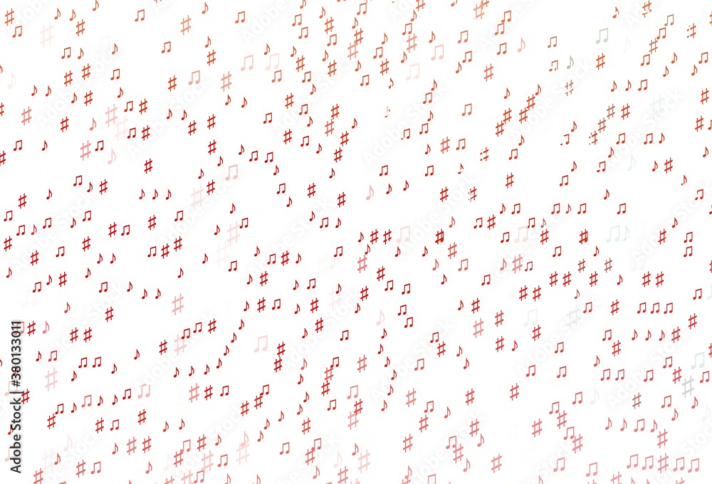 Obraz premium Light Red vector pattern with music elements.