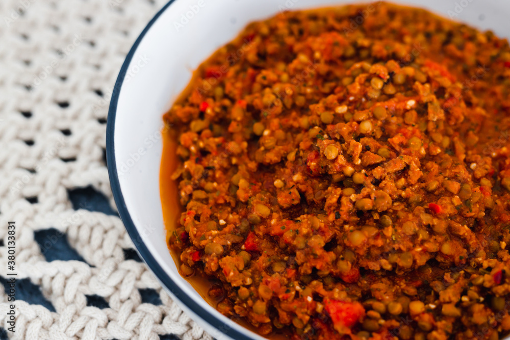 plant-based food, vegan bolognaise ragu sauce with lentils diced tomatoes and textured vegetable protein with mixed herbs and spices plant-based food, vegan bolognaise ragu sauce with lentils diced tomatoes and textured vegetable protein with mixed herbs and spices