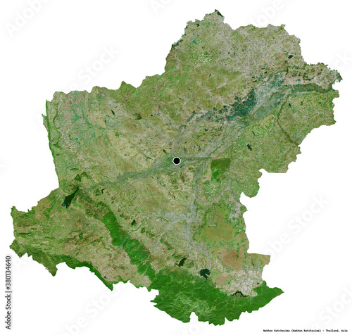 Bild auf Leinwand Nakhon Ratchasima, province of Thailand, on white. Satellite
