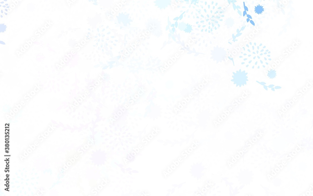 Light Blue, Red vector doodle pattern with flowers, roses. Light Blue, Red vector doodle pattern with flowers, roses.