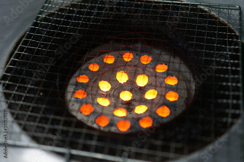 연탄 불이 모락모락