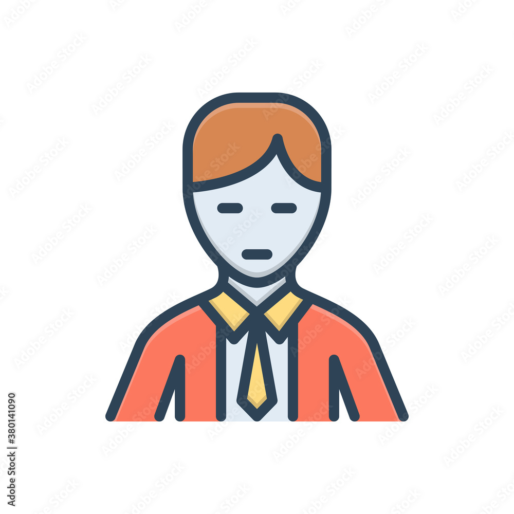 Color illustration icon for people