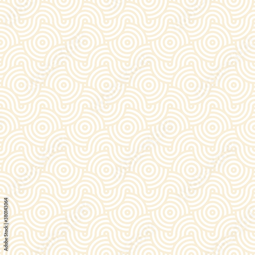 abstract geometric overlapping circle seamless pattern on white background, vector design