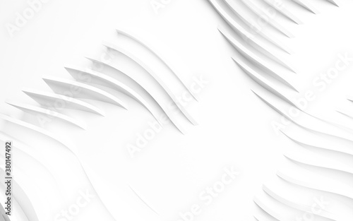 Fototapet Abstract Curved Shapes. White Circular Background.