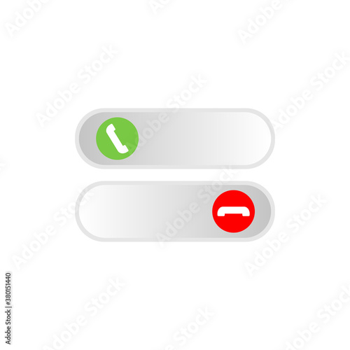 accept and reject calls icon design template isolated