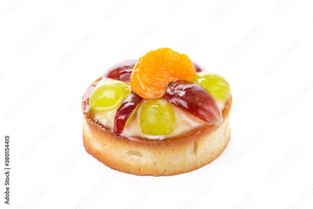 Tart with berries isolated on white background Tart with berries isolated on white background