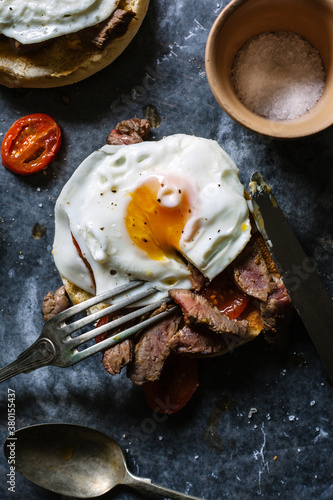 Steak and Eggs. photo