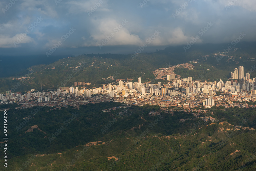 Aerial view from the distance of building in the city of Bucaramanga .Colombia