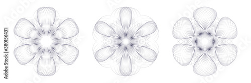 Design elements. Guilloche elements for make diploma or certificate.