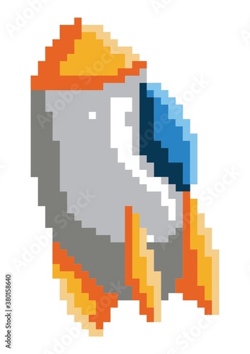 pixel art rocket